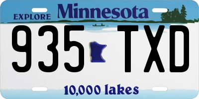 MN license plate 935TXD