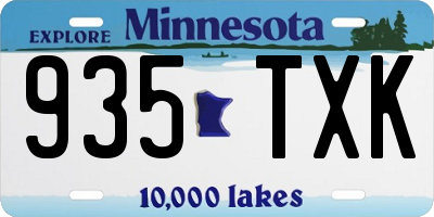 MN license plate 935TXK
