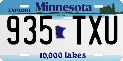 MN license plate 935TXU