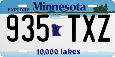 MN license plate 935TXZ