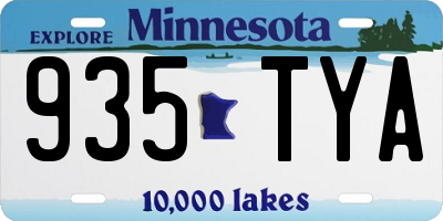 MN license plate 935TYA