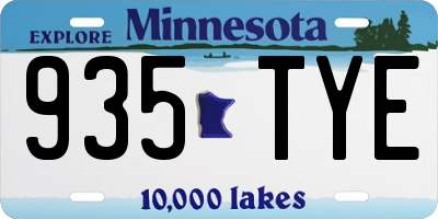 MN license plate 935TYE