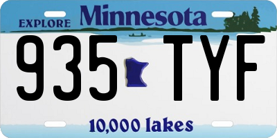 MN license plate 935TYF