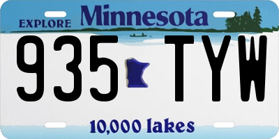 MN license plate 935TYW