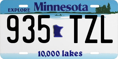 MN license plate 935TZL