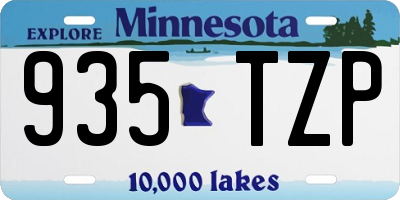 MN license plate 935TZP