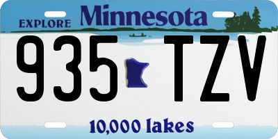 MN license plate 935TZV