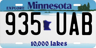 MN license plate 935UAB