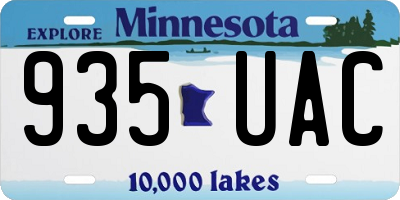 MN license plate 935UAC
