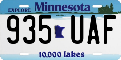 MN license plate 935UAF