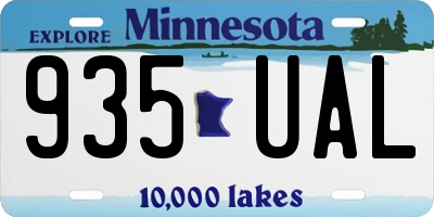 MN license plate 935UAL
