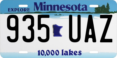 MN license plate 935UAZ