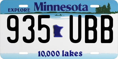 MN license plate 935UBB