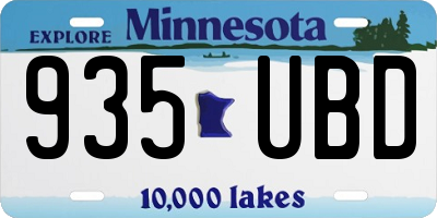 MN license plate 935UBD