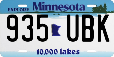 MN license plate 935UBK