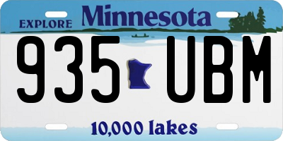 MN license plate 935UBM