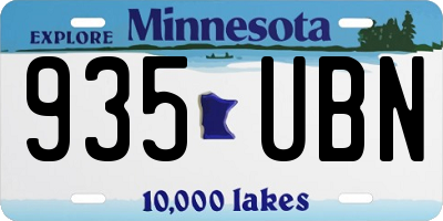 MN license plate 935UBN