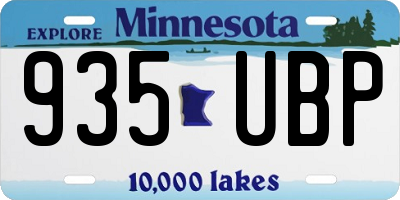 MN license plate 935UBP