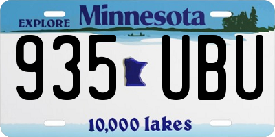 MN license plate 935UBU
