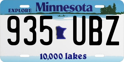 MN license plate 935UBZ