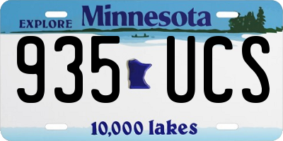 MN license plate 935UCS