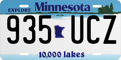 MN license plate 935UCZ