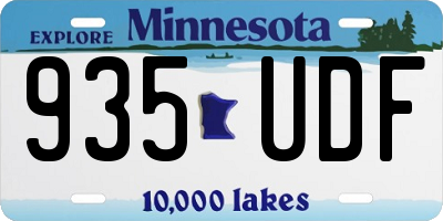 MN license plate 935UDF