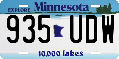 MN license plate 935UDW