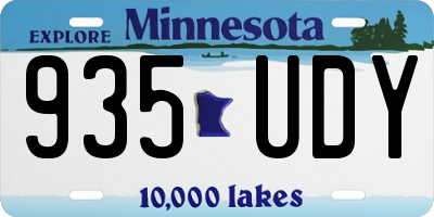 MN license plate 935UDY