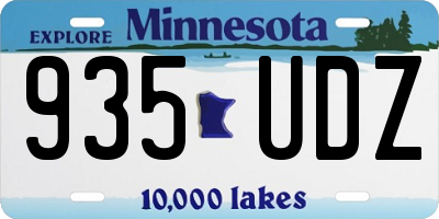 MN license plate 935UDZ