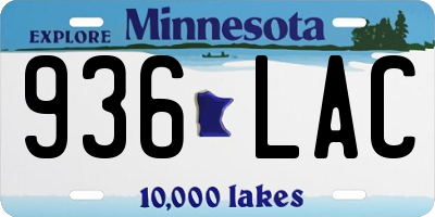 MN license plate 936LAC