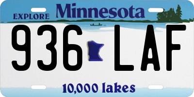 MN license plate 936LAF