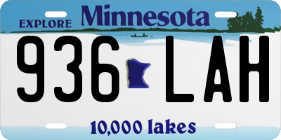 MN license plate 936LAH