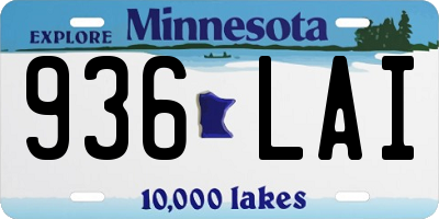 MN license plate 936LAI