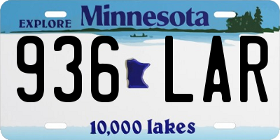 MN license plate 936LAR