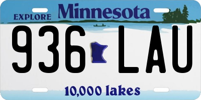 MN license plate 936LAU