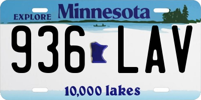 MN license plate 936LAV