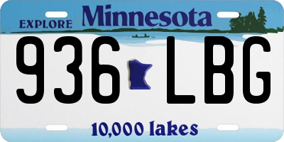 MN license plate 936LBG