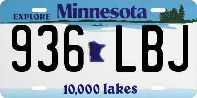 MN license plate 936LBJ