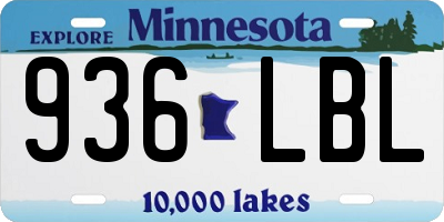 MN license plate 936LBL