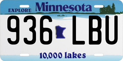 MN license plate 936LBU