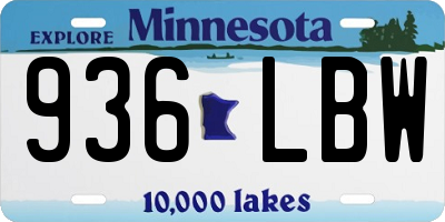 MN license plate 936LBW
