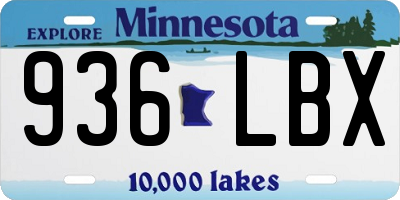 MN license plate 936LBX
