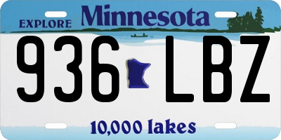 MN license plate 936LBZ