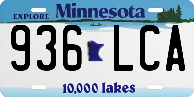 MN license plate 936LCA