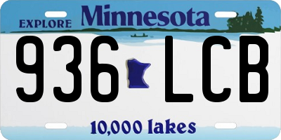 MN license plate 936LCB