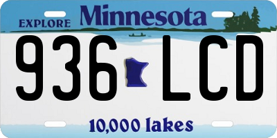MN license plate 936LCD