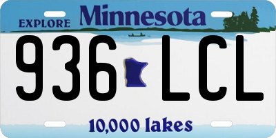 MN license plate 936LCL