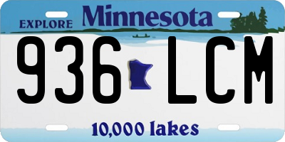 MN license plate 936LCM