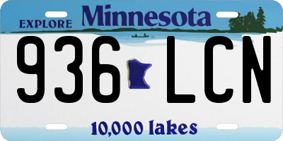 MN license plate 936LCN